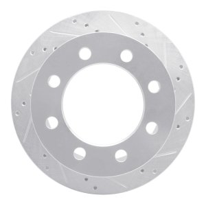 Dodge Ram 4000 Brake Rotor (1) - Rear Right - R1 Concepts - Drilled & Slotted - Silver - `00-`02